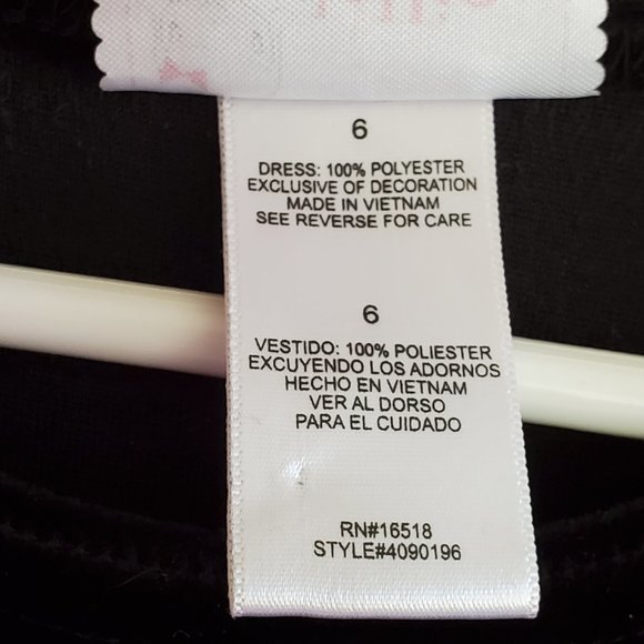 Dollie & Me Black Red Fancy Party Flared Swing Dress Girls 6 Lined Long Sleeve - Picture 9 of 9